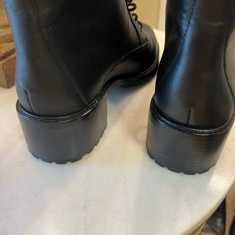 Madewell Black Leather Combat Boots - Picture 5 of 9